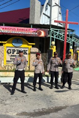 Pastikan Ibadah Kondusif, Kabag Ops Polres Bangkep Pimpin Apel Pengamanan Hari Kenaikan Yesus Kristus