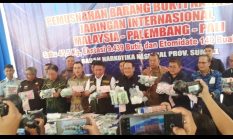 BNNP Sumsel Musnahkan 45,5 Kg Sabu dan 9.439 Butir Ekstasi Hasil Ungkap Jaringan Internasional
